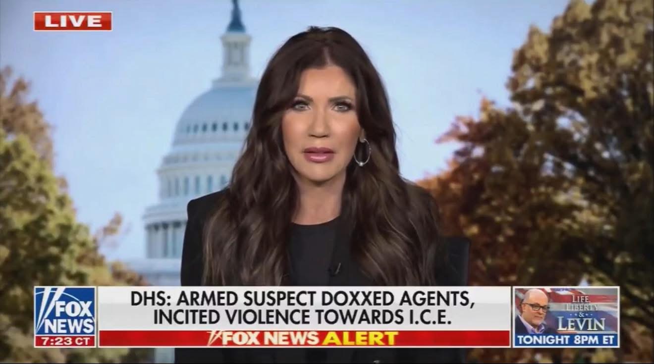 DHS Secretary Kristi Noem Warns of Rising, Coordinated Threats Against ICE Officers