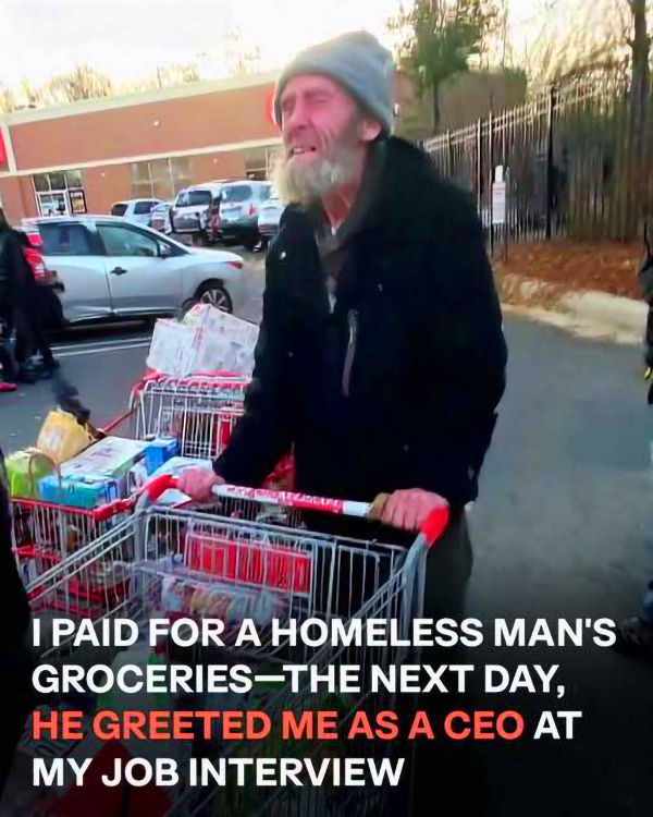 I Paid for a Homeless Man’s Groceries – The Next Day, He Greeted Me as a CEO at My Job Interview