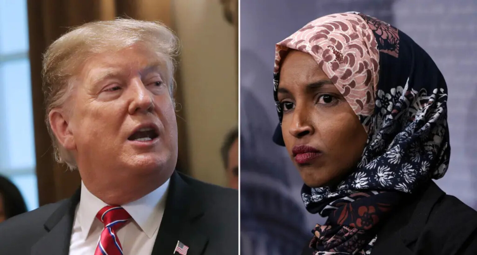 Trump Escalates Criticism of Ilhan Omar While Aboard Air Force One